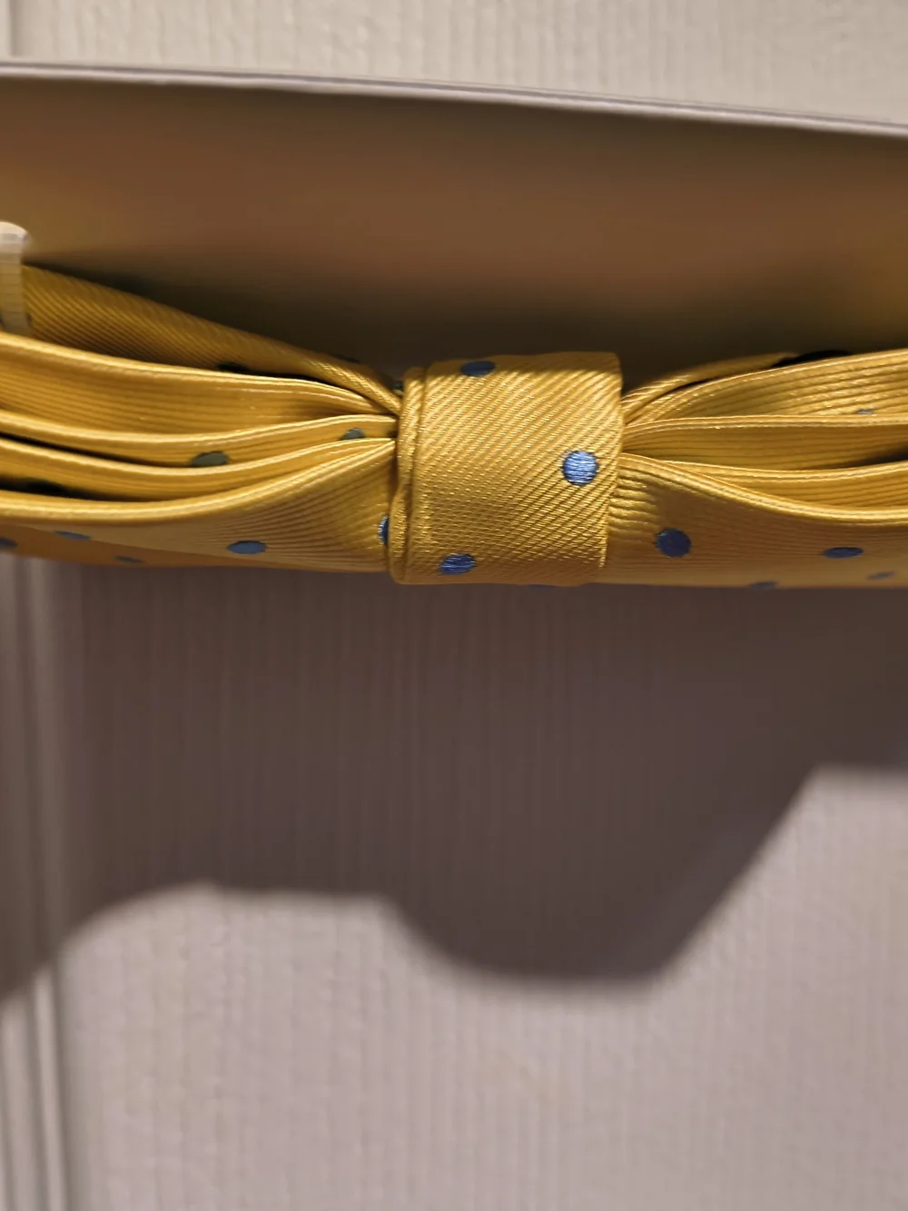 Izod Yellow Bow Tie with Blue Polka Dots
